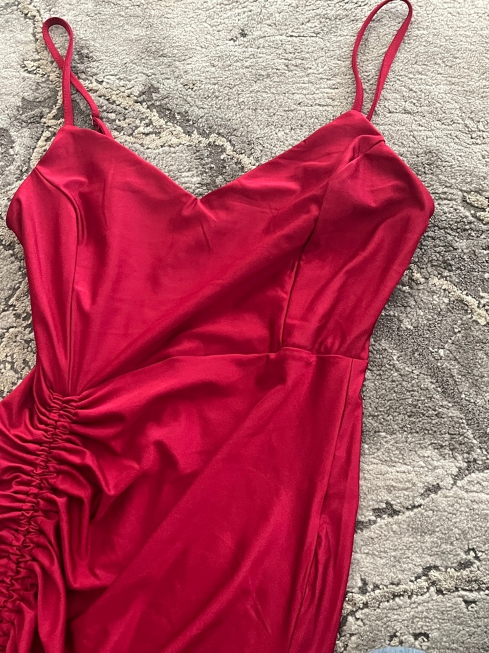 iris Red Draped Ruched Maxi Dress - Picture 3 of 5